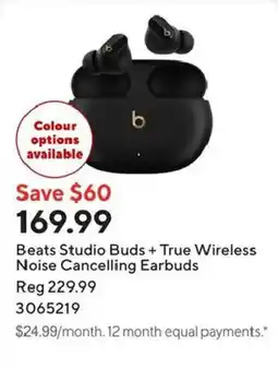 Staples Beats Studio Buds + True Wireless Noise Cancelling Earbuds offer