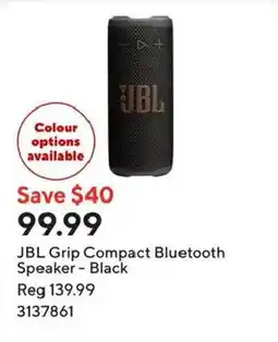 Staples Jbl grip compact bluetooth speaker - black offer