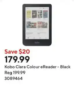 Staples Kobo Clara Colour eReader - Black offer