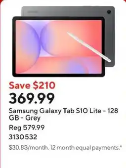 Staples Samsung Galaxy Tab S10 Lite - 128 GB - Grey offer
