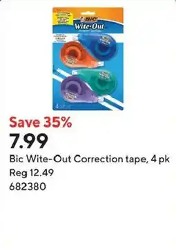 Staples Bic Wite-Out Correction tape offer