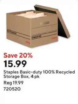 Staples Staples Basic-duty 100% Recycled Storage Box offer
