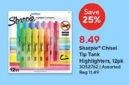 Staples Sharpie Chisel Tip Tank Highlighters offer