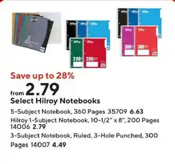 Staples Hilroy notebooks offer