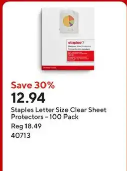Staples Staples letter size clear sheet protectors offer