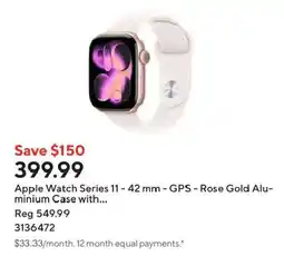 Staples Apple Watch Series 11 - 42 mm - GPS - Rose Gold Aluminum Case with... offer
