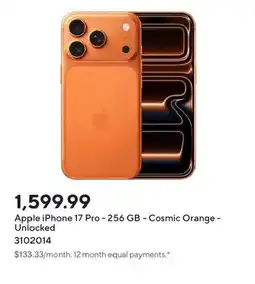 Staples Apple iPhone 17 Pro - 256 GB - Cosmic Orange - Unlocked offer