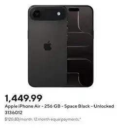 Staples Apple iPhone Air - 256 GB - Space Black - Unlocked offer