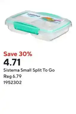 Staples Sistema small split to go offer