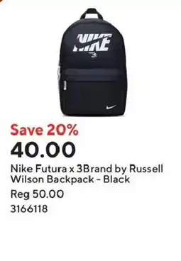 Staples Nike Futura x 3Brand by Russell Wilson Backpack - Black offer