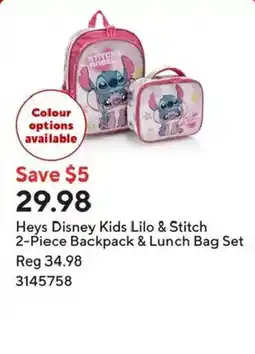 Staples Heys Disney Kids Lilo & Stitch 2-Piece Backpack & Lunch Bag Set offer