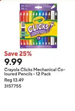 Staples Crayola Clicks Mechanical Coloured Pencils offer