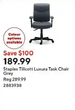 Staples Staples Tillcott Luxura Task Chair Grey offer