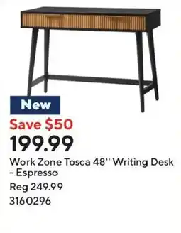 Staples Work Zone Tosca 48" Writing Desk - Espresso offer