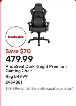 Staples AndaSeat Dark Knight Premium Gaming Chair offer