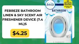 Dollarama Febreze bathroom linen & sky scent air freshener device offer