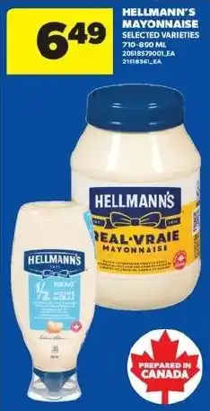 Real Canadian Superstore Hellmann's mayonnaise selected varieties offer