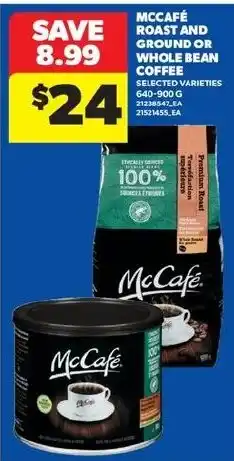 Real Canadian Superstore McCafe roast and ground or whole bean coffee offer