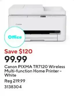 Staples Canon PIXMA TR7120 Wireless Multi-function Home Printer - White offer