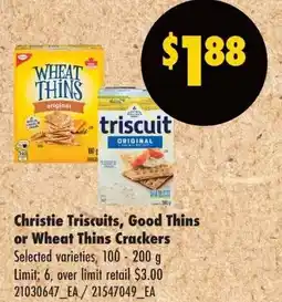No Frills Christie Triscuits Good Thins or Wheat Thins Crackers offer