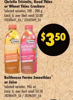 No Frills Bolthouse Farms Smoothies or Juice offer