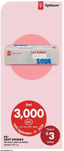 No Frills PC soft drinks offer