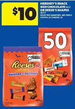 Real Canadian Superstore Hershey's snack size chocolate or reese's shapes offer