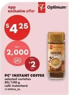 No Frills PC instant coffee offer