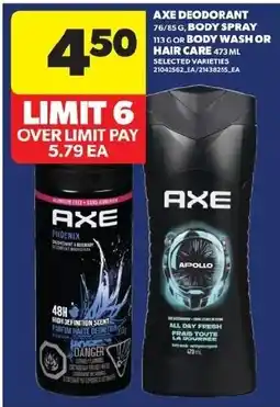 Real Canadian Superstore Axe deodorant or body spray offer