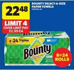 Real Canadian Superstore Bounty select-a-size paper towels offer