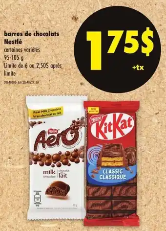 Nestlé bars de chocolats