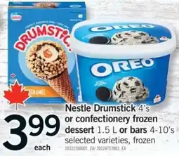Fortinos Nestle Drumstick 4's or confectionery frozen dessert offer