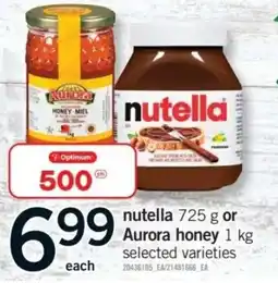 Fortinos nutella or aurora honey offer