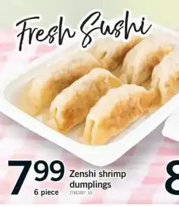 Fortinos Zenshi shrimp dumplings offer