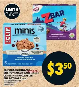 Zehrs Markets Clif zbars organic energy snack bars offer