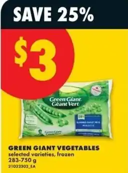 No Frills Green Giant vegetables offer