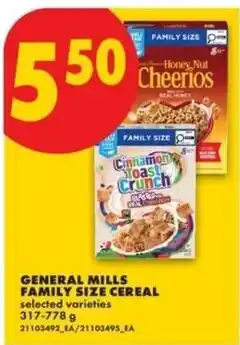 No Frills General Mills family size cereal offer