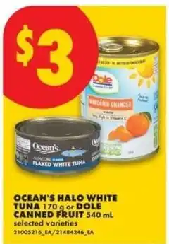 No Frills Ocean's Halo white tuna or Dole canned fruit offer