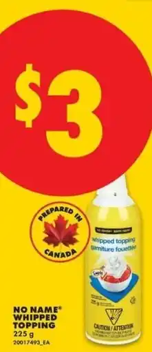 No Frills No Name whipped topping offer