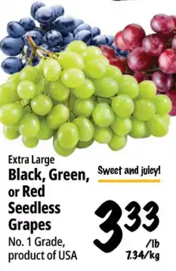 Farm Boy Black, Green, or Red Seedless Grapes offer