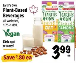 Farm Boy Earth's Own Plant-Based Beverages offer