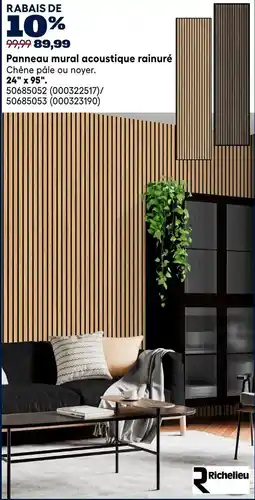 RONA Richelieu panneau mural acoustique rainuré offer