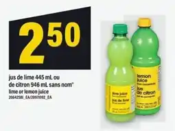 Maxi lime or lemon juice offer