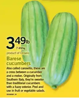 Fortinos Barese cucumbers offer