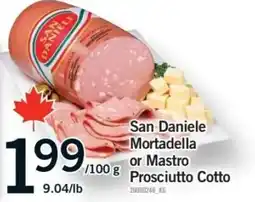 Fortinos San Daniele Mortadella or Mastro Prosciutto Cotto offer