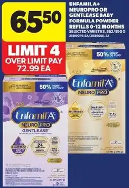 Real Canadian Superstore EnfamilA+ Neuro Pro or Gentlease baby formula powder offer