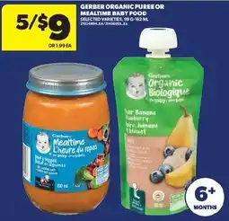 Real Canadian Superstore Gerber organic puree or mealtime baby food offer