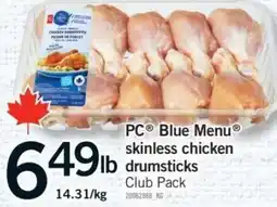 Fortinos PC Blue Menu skinless chicken drumsticks offer
