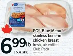 Fortinos PC Blue Menu skinless bone-in chicken breast offer