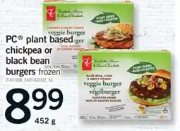 Fortinos PC plant based chickpea or black bean burgers offer